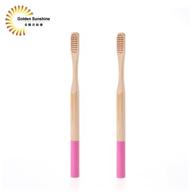 China Disposable Bamboo Toothbrush Packing Bamboo Toothbrush Private Label Round Handle for sale