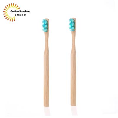 China Disposable Blue Disposable Toothbrush Round Charcoal Bamboo Toothbrush for sale