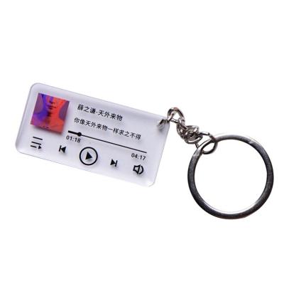 China Vintage Song Custom Texts Acrylic Key Chain, Clear Progress Pendant Bar Acrylic Bag Charm Holder Brand Holder Anime Keychain for sale