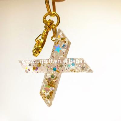 China Crystal Custom Monogram Resin Alphabet A-Z Keychain, Colorful Glitter Initial Enamel Resin Acrylic 26 Letters Tassel Car Keyring for sale