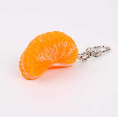 China Jewelry Fashion Lovely Plastic Delicate Friedpoached Eggs Orange Dumpling and Strawberry Durian Food Key Chain, for sale