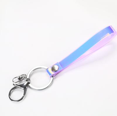 China Korean Custom Rubber Name Band Laser Phone Rope Reflective Lanyard Keychain Keychain, Hologram PVC Wrist Strap Bag Charm for sale