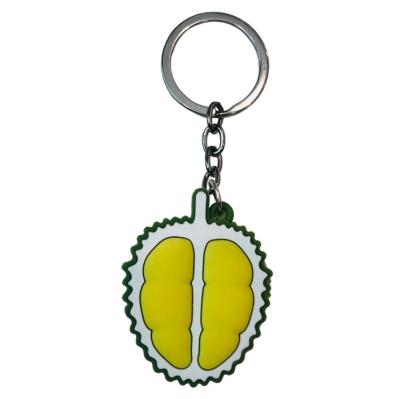 China Custom 3D Rubber Avocado Durian Burger Souvenir Christmas Cartoon Gifts Key Chain, Soft Silicone PVC Fruit Keychain Bag Charm for sale