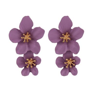 China CLASSIC Korean Stud Earrings Flower Style Dangle Charm For Women Fashion Sweet Statement Earrings Jewelry for sale