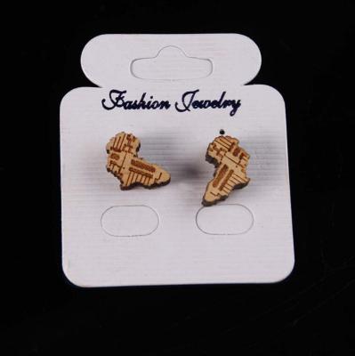 China BOHEMIA Hiphop Jewelry Wooden Africa Map Stud Earrings,Trendy Circles Wooden Women Stud Earrings Ethiopian Africa Map Jewelry for sale