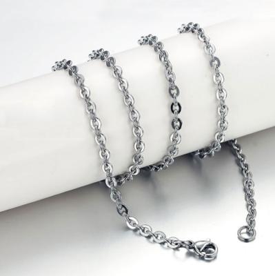 China Conveyor Chain 316L Stainless Steel Jewelry Wedding Accessories Couples Titanium Chain Necklace Body O-Shape Chain for sale