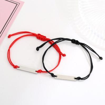 China Fashion CLASSIC Nylon Rope Leather Braided Woven Bracelet,Handmade Love Couples Bar Bangle Magnetic Clasp Bangle Custom Logo for sale