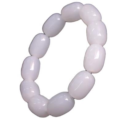 China White Beads Bracelet, CLASSIC Custom Relationships Jade Agate Cord Elastic Bracelet Bangle Unisex Jewelry for sale