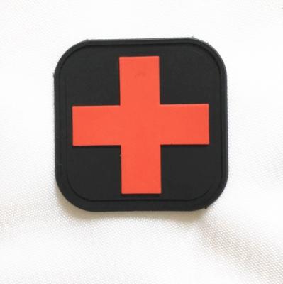 China Viable Outdoor Chapter Medical Aid Red Cross Rescue Armband Patch PVC Patches Garment Badge Tactical Outdoor Hook and Loop Ties Hat for sale