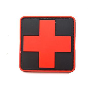 China Viable 3D PVC Rubber Patch, Medical Paramedic Tactical Army Silicone Badge Patches Red Cross Flag Patch Badge Emblem for sale