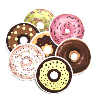 China Decorative Cute Pink Waterproof Vinyl PVC Donut Dessert Graffiti Sticker Decals Removable Round Baking Vinyls For Car Laptop for sale