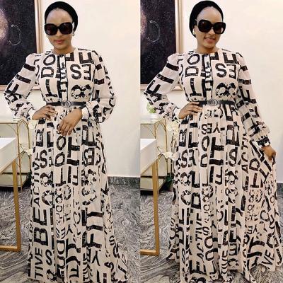 China OEM Modest Muslimah Styling Seefoun Islamic Print Chiffon Maxi Dress Long Sleeve Kaftan Dress Autumn Dresses For Women African 2022 Maxi for sale