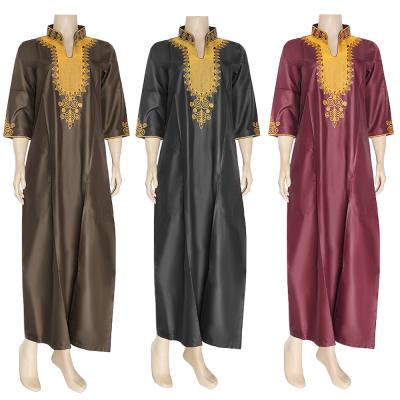 China Seefoun Breathable OEM Dashiki African Dresses For Women Gold Embroidery Long Dress Ankara Style Ladies Turkey Dresses African Dress for sale