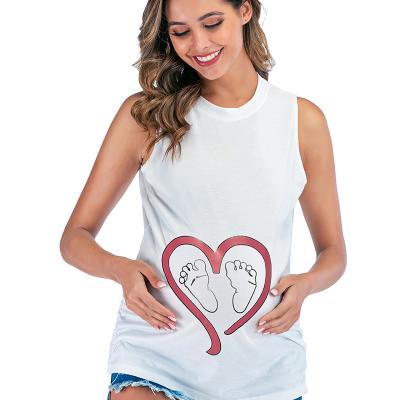 China Seefoun OEM 2022 Comfortable Summer Tees Women T Shirts Slim Maternity Funny Letter Tops O-Neck Pregnancy T-shirts Maternity Clothes for sale