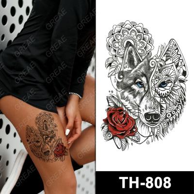 China Temporal Temporary Wholesale Custom Half Arm Temporary Tattoo Tribal Tatuaje Sticker for sale