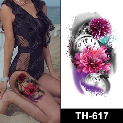 China Temporary High Quality Printed Men Women Waterproof Half Arm Fake Time Tattoos for sale