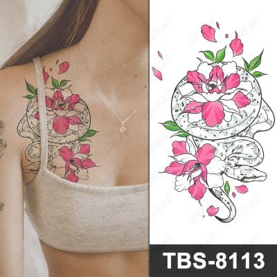 China Newest Temporary Waterproof Women Fake Flower Tattoo Sticker Custom Made for sale