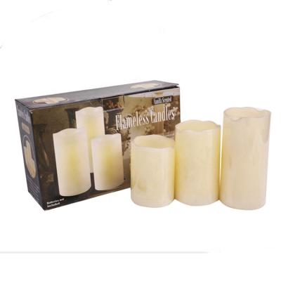 China Flameless 12 Color Changing LED Wax Candles Remote Control Set Of 3 Multi Color Party Decoration Pillar Flameless Wax LED Candles for sale