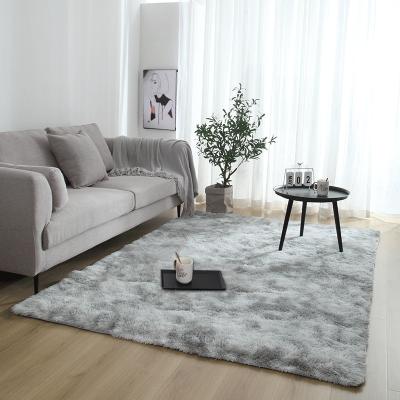 China Modern Nordic Home Furry Plush Living Room Carpet Dye Link Rug Washable Long Bedroom Rug And Blankets Floor Fluffy Rugs for sale