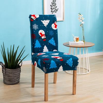 China Durable Polyester Spandex Hotel Stretch Chair Cover Home Christmas Chair Back Cover Simple Modern Dining Chair Cover for sale