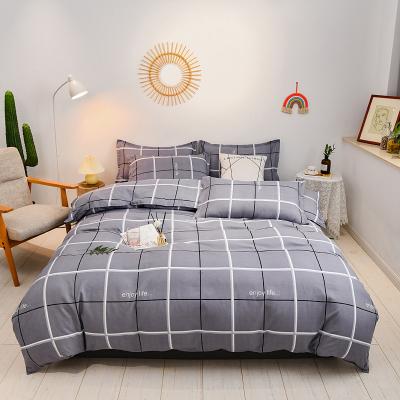 China Nondisposable Wholesale Flower Printed 100% Cotton Sanded Cute Four Piece Fitted Sheet Set Modern 3pcs Bed Sheet Quilt Cover Pillow Case Set for sale