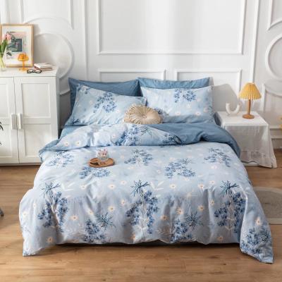 China Full Queen King Size Cotton Soft Bed Sheet 4pcs Comfortable Modern Twin Nondisposable Digital Printed Bedding Set for sale