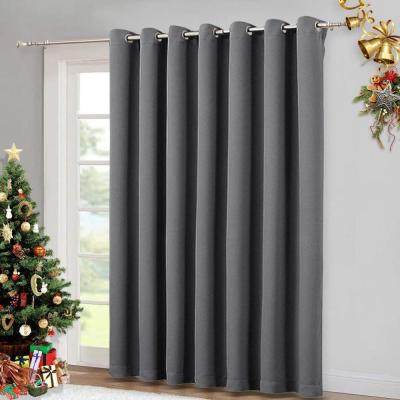 China Blackout Gray Keep Warm Curtain Sliding Door Curtain Blackout Living Room Wide Drapes for sale