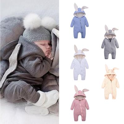 China Comfortable Newborn Girls Knitted Baby Clothes Rabbit Romper Boy Breathble Toddlers Cotton Rabbit Ears Onesie Overalls Bunny Boy for sale