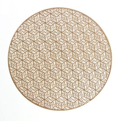 China PVC Tea Coaster Dining Table Decor Heat Insulation Round Heat Insulation Round Nordic Wholesale Viable Gold Silver Home Place Mat for sale