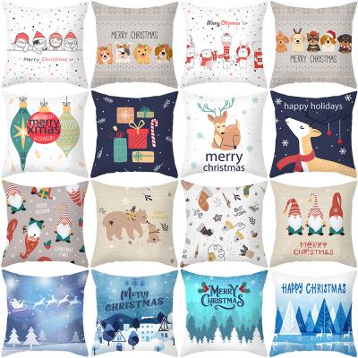 China Animal Home Sofa Decor Cushion Cover PORTABLE Decorative Tile Shape Christmas Print Peach Skin Pillow Cover for sale