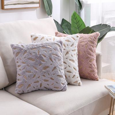 China PORTABLE Home Double Sided Feather Tanning Case Sofa Office Cushion Cover Nordic Pattern Plush Decoration Tile for sale