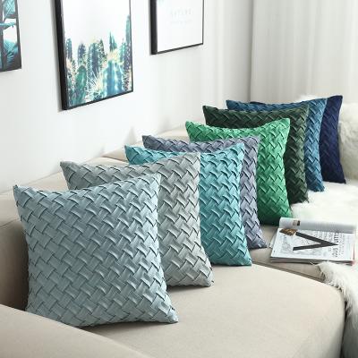 China PORTABLE Handmade Suede Woven Pillow Cover Case Home Sofa Bed Decor Hand Woven Cushion Cover for sale