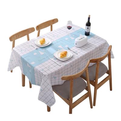 China Japanese style oil-proof tablecloth dining table cloth waterproof PVC home tablecloth and no-wash PVC plaid waterproof for sale