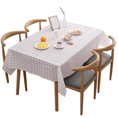 China Nordic waterproof coffee table PVC tablecloth waterproof and oil-proof tablecloth dining office plaid Table cover for sale