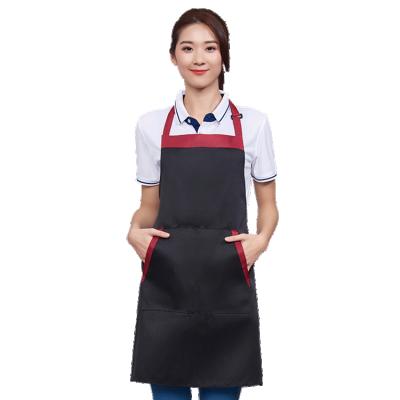 China Custom Long Plain Bib Eco-Friendly/Washable/Anti-fouling/Wearable/Durable Adjustable Water Resistant Printed Logo 2 Pockets Waterproof Polyester Cotton Kitchen Cooking Apron for sale