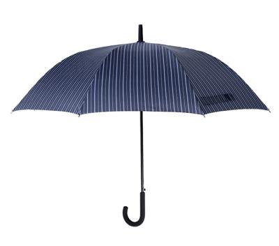 China Modern Custom Pongee Stripe 190T Pongee Waterproof Automatic Open Straight Umbrella OK Umbrella Parts Turn Crank for sale