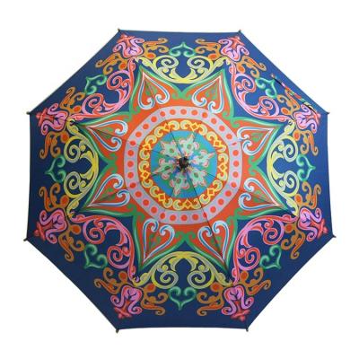 China Hot Sale Eco-friendly Wooden Straight Umbrella Ok Stick Umbrella Windproof Advertising Umbrella for sale