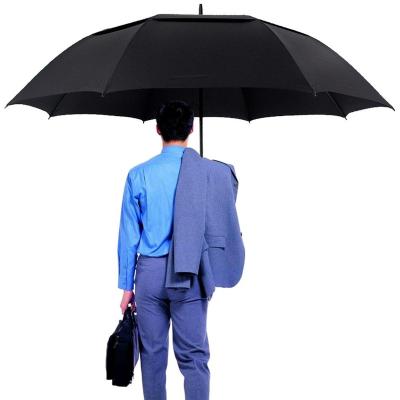 China Custom made fiberglass ok umbrella big size double layer fiberglass golf golf umbrella for sale