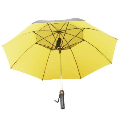 China New Arrival Ok Umbrella 2022 Custom Logo Fan Spray Manual Open Outdoor UV Protection Umbrella for sale