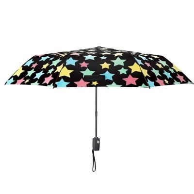 China Fantastic Automatic Magic Ok 3 Folding Umbrella Patent Product Color Changing Umbrella Times for sale