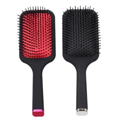 China Private Label Velvet Touch Paddle Hair Brush with Soft Pad, Detangling and Straightening Hairbrush for Men, Women and Kids, Black for sale