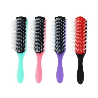 China Private Label Denman Waterproof Hair Brush For Curly Hair Classic 9 Row Styling Brush For Detangling Parting Shaping And Curl Definition for sale