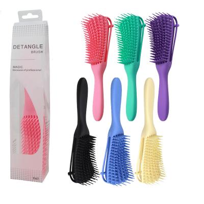 China Waterproof Plastic Octopus Shape Hair Styling Eight-claw Massage Comb Teeth Handle Duct Hairbrush Rubber Detangle Hair Brush for sale