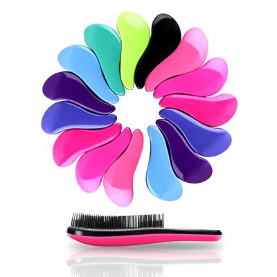 China Waterproof Private Label Magic Plastic Handle ABS Slide Through Comb Detangler 360 Wave Extension Hair Brush for sale