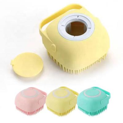 China Private Label Waterproof Body Brush Shower Scrubber With Shower Gel Dispenser Function Soft Silicone Bath Massage Body Brush, Showe for sale