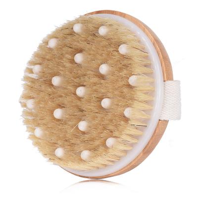 China All Natural Private Label Brushing Body Dry Brush Around Exfoliate Brush for Cellulite and Drainage Massage Body Scrubber Lymphatic Brush for sale