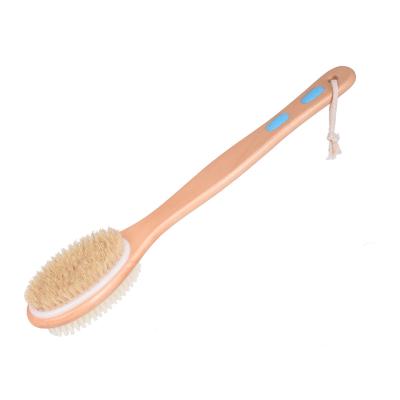 China All Natural Bath Dry Brush Private Label Back Body Scrubber With Long Handle Natural Wooden Bristle Anti-Slip Body Massage 100% Perfect for sale