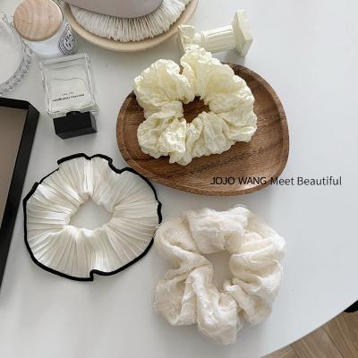 China New Large Intestine Large Intestine Hair Ring Hair Ring Hair Accessories Korean Black And White Simple Head Rope Small Chiffon Perfume Headwear for sale