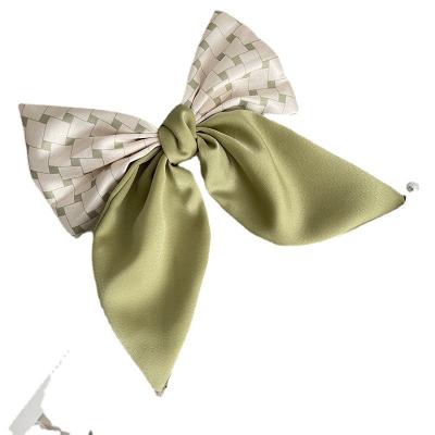 China Super decoration Matcha green big bow temperament hairpin clip headwear beautiful new behind the head for sale