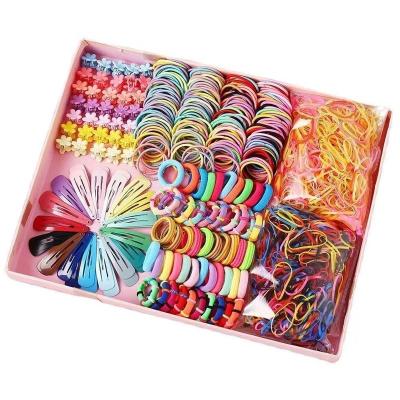 China Beautiful decoration girl hair accessory set color circle hair band hair clip gift with exquisite gift box for sale